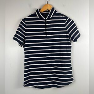 IBKUL Upf 50 sun protection deep navy white stripe 1/4 zip size small